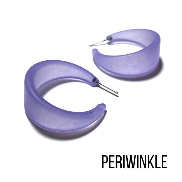 Marilyn Frosted Hoop Earrings - Large Periwinkle Marilyn Hoops by Leetie Lovendale | Fleurcouture