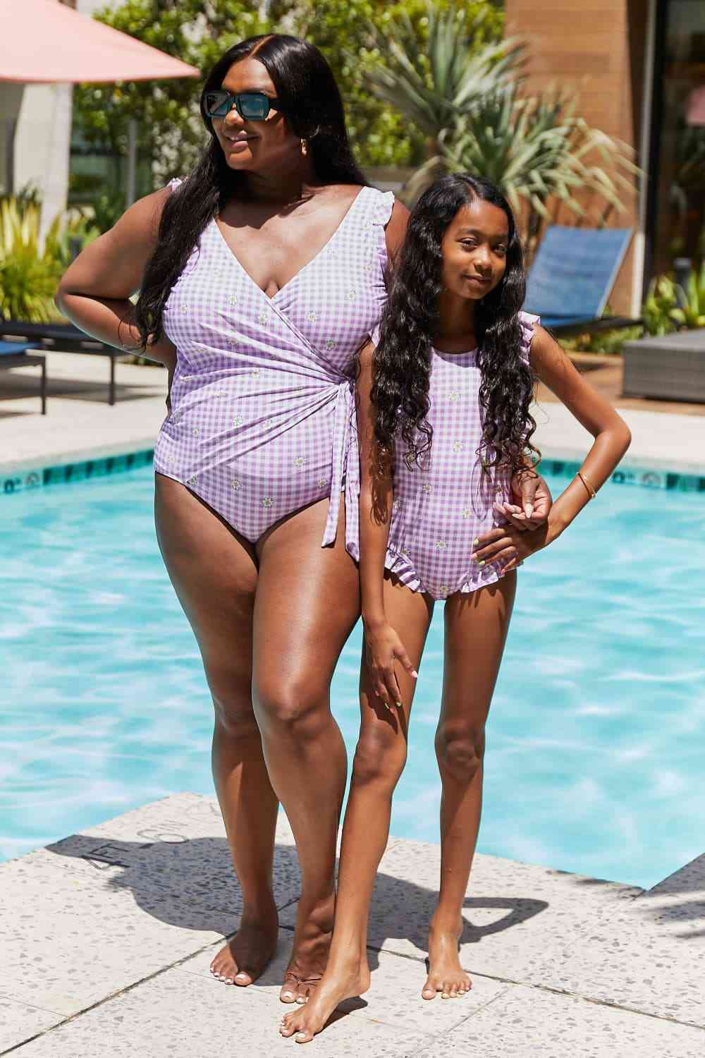 Marina West Swim Full Size Float On Ruffle Faux Wrap One-Piece in Carnation Pink Carnation Pink S by Trendsi | Fleurcouture