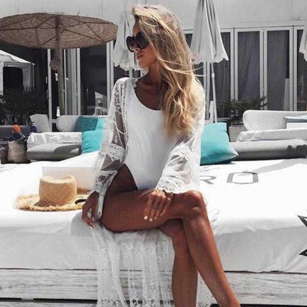 Martina Swimsuit Cover Up White OS by ClaudiaG Collection | Fleurcouture