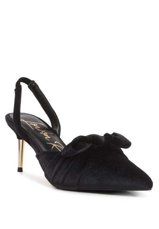 mayfair velvet high heeled mule sandals Black 5 by Rag Company | Fleurcouture