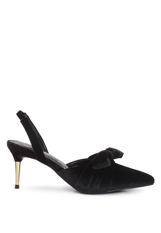 mayfair velvet high heeled mule sandals by Rag Company | Fleurcouture