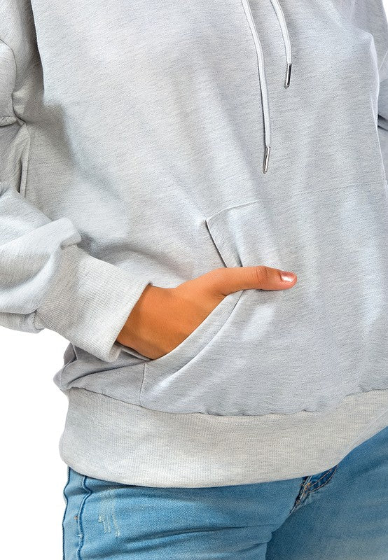 Melange Pullover Drawstring Hoodie by Rag Company | Fleurcouture