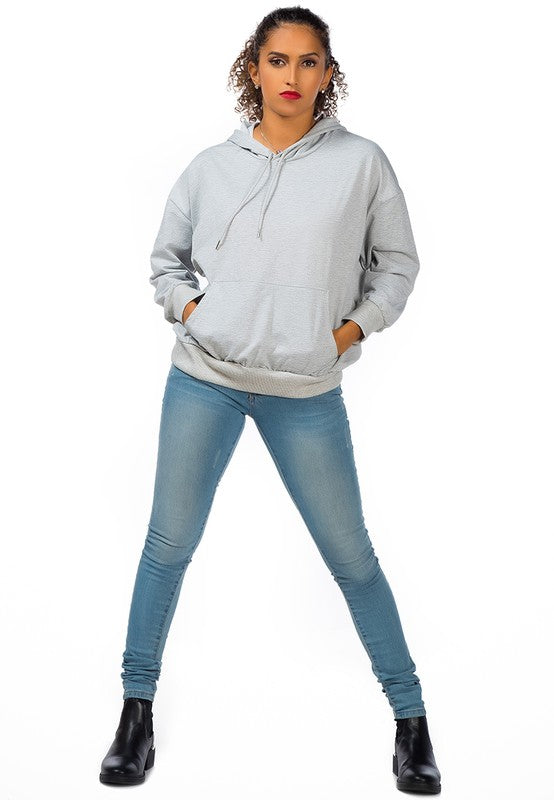 Melange Pullover Drawstring Hoodie by Rag Company | Fleurcouture