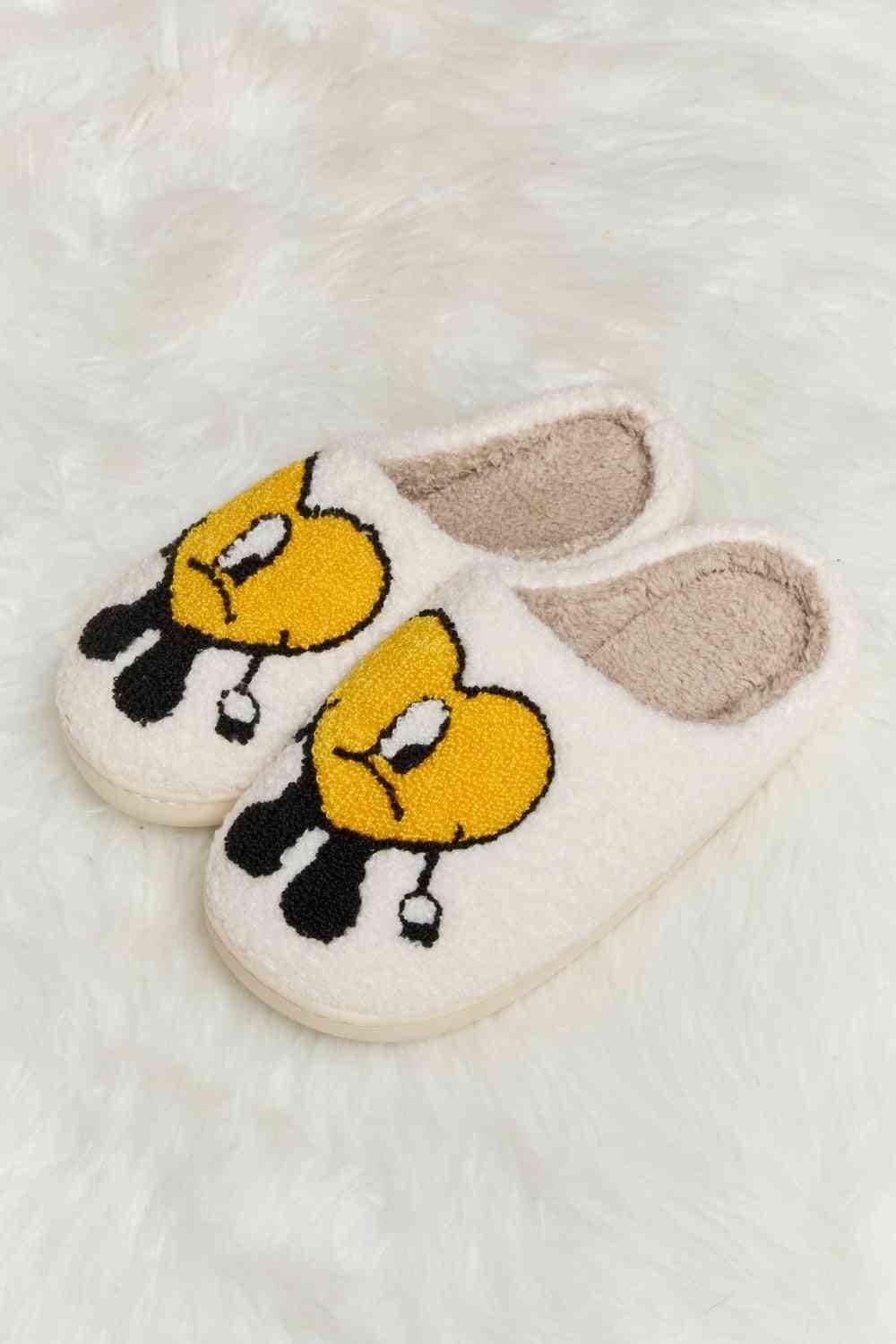 Melody Love Heart Print Plush Slippers by Trendsi | Fleurcouture