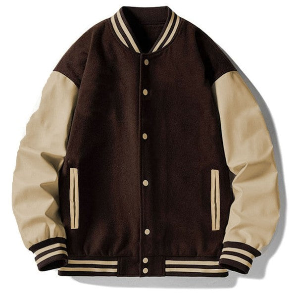 Melton Lettermans Jacket BROWN S Men&