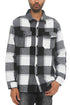 Mens Checkered Soft Flannel Shacket BLACK WHITE S by WEIV | Fleurcouture