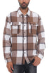Mens Checkered Soft Flannel Shacket MOCHA WHITE S by WEIV | Fleurcouture