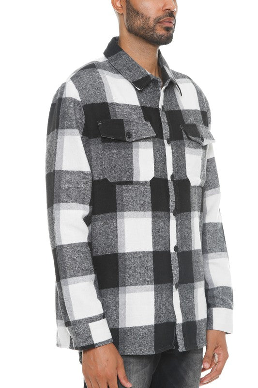 Mens Checkered Soft Flannel Shacket by WEIV | Fleurcouture