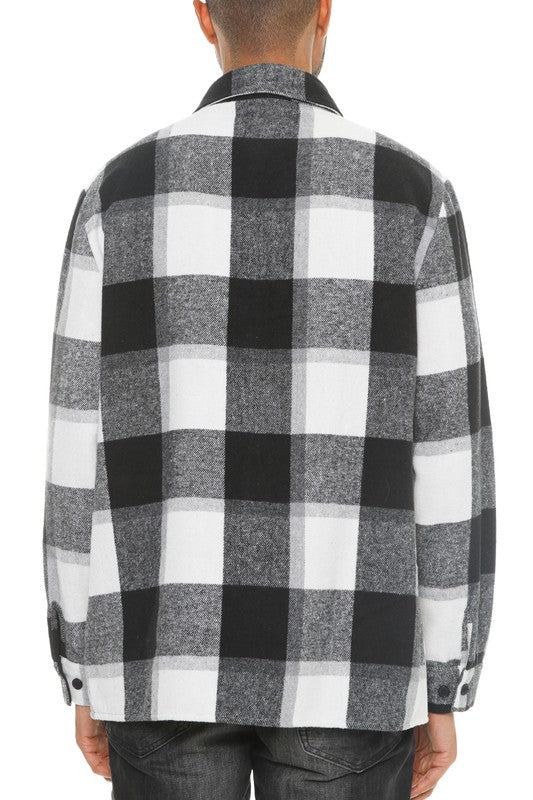 Mens Checkered Soft Flannel Shacket by WEIV | Fleurcouture