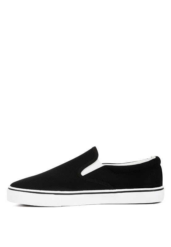 Merlin Canvas Slip On Sneakers Black by Rag Company | Fleurcouture