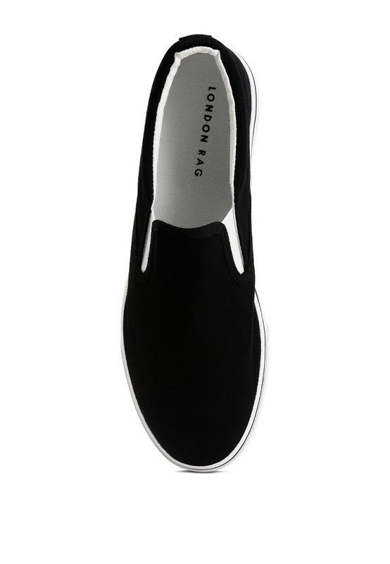 Merlin Canvas Slip On Sneakers Black by Rag Company | Fleurcouture