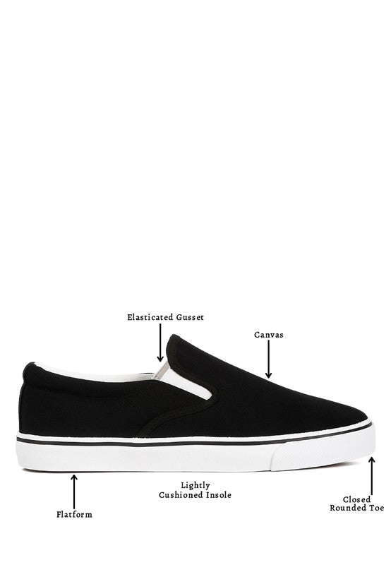 Merlin Canvas Slip On Sneakers Black by Rag Company | Fleurcouture