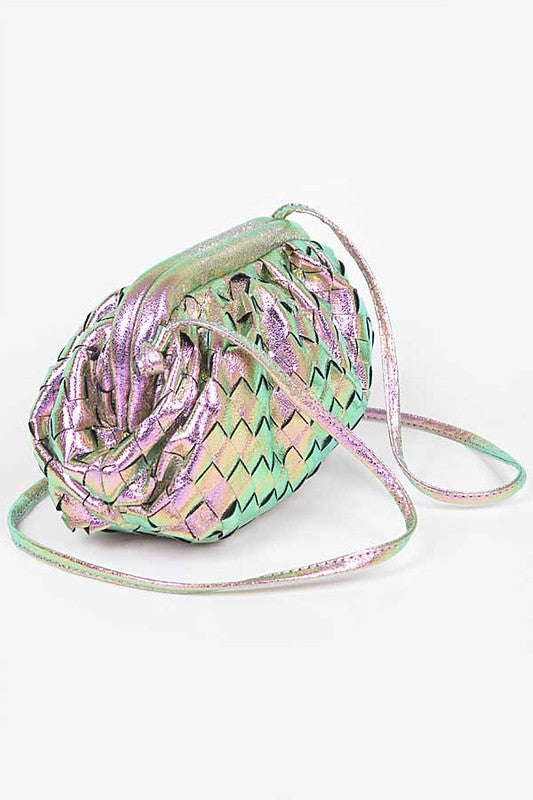 Metallic Weaved Soft Swing Bag O/S by Artini Accessories | Fleurcouture