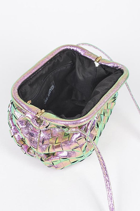Metallic Weaved Soft Swing Bag O/S by Artini Accessories | Fleurcouture