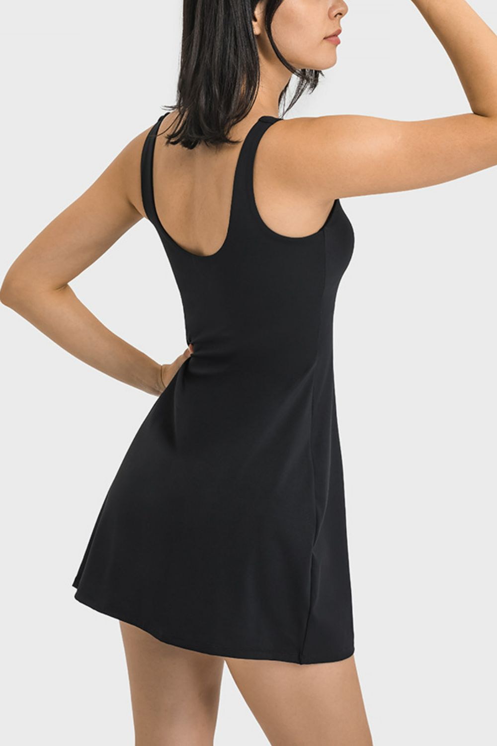 Millennia Square Neck Sports Tank Dress with Full Coverage Bottoms Active Sets by Trendsi | Fleurcouture