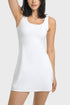 Millennia Square Neck Sports Tank Dress with Full Coverage Bottoms White 4 Active Sets by Trendsi | Fleurcouture