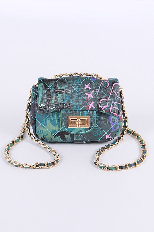 Mini Grafitti Swing Bag Green O/S by Artini Accessories | Fleurcouture