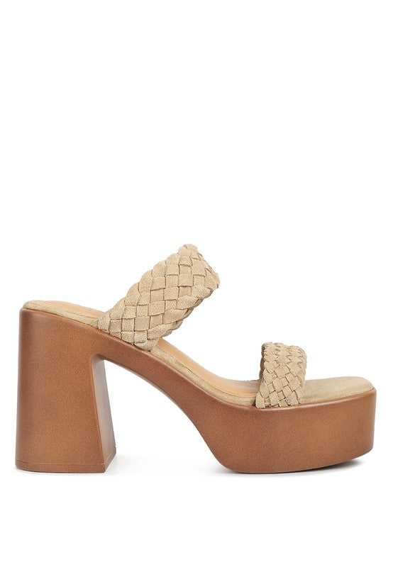 Misaki Braided Detail Chunky Sandals BEIGE 5 by Rag Company | Fleurcouture