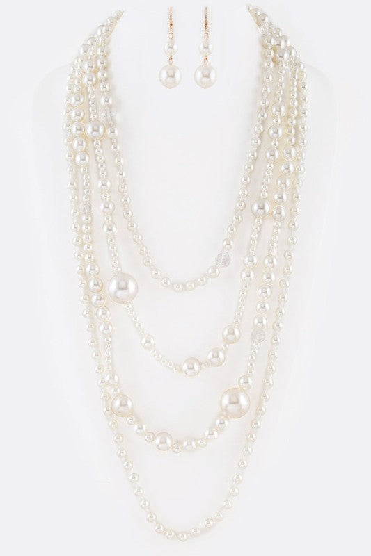 Mix Pearl Statement Layer Necklace Set 1 by LA Jewelry Plaza | Fleurcouture
