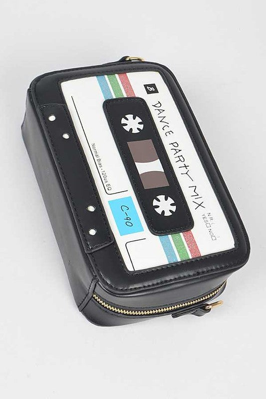 Mix Tape Iconic Crossbody Swing Bag Black O/S by Artini Accessories | Fleurcouture