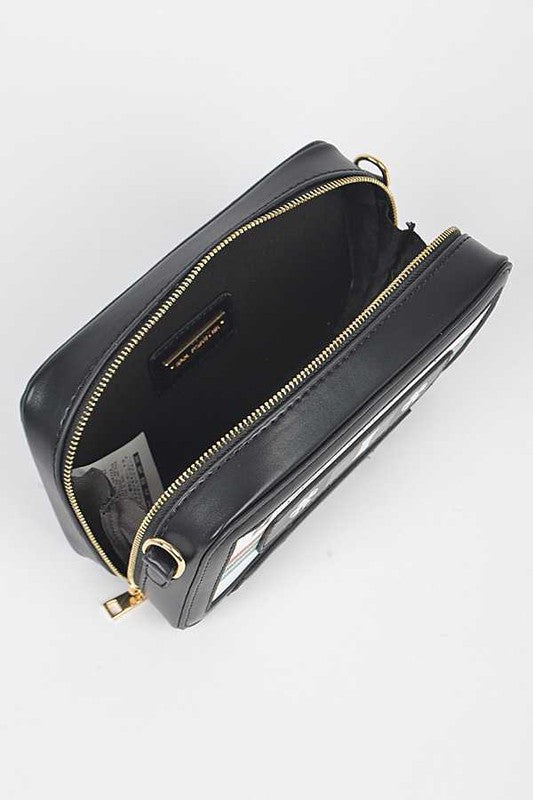 Mix Tape Iconic Crossbody Swing Bag Black O/S by Artini Accessories | Fleurcouture