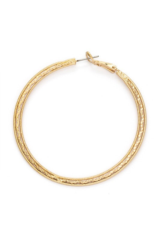 Mix Texture Iconic Hoop Earrings O/S by LA Jewelry Plaza | Fleurcouture