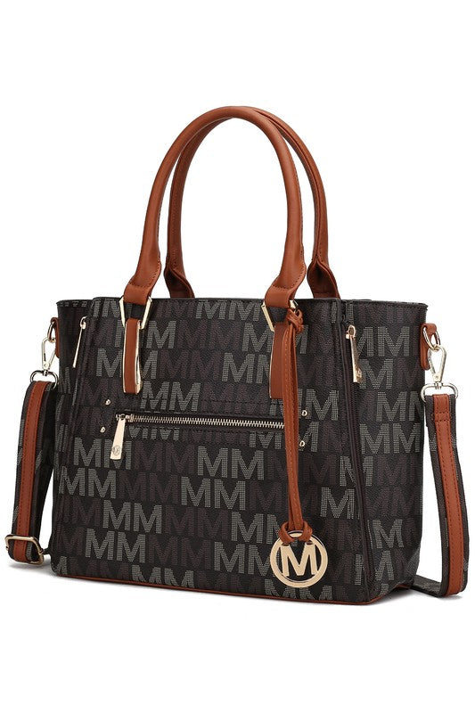 MKF Collection Siena M Signature Handbag by Mia K Brown One Size by MKF Collection by Mia K | Fleurcouture