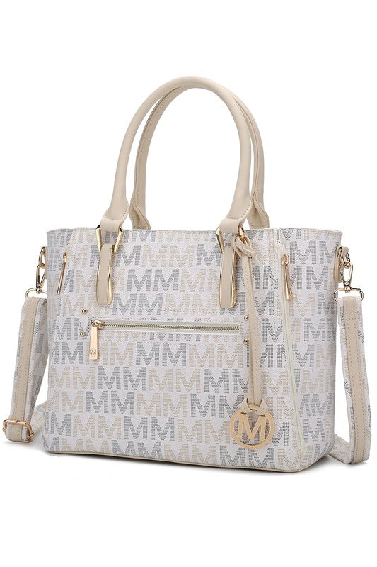 MKF Collection Siena M Signature Handbag by Mia K White One Size by MKF Collection by Mia K | Fleurcouture