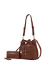 MKF Larissa Bucket Handbag with Wallet by Mia K Brown One Size by MKF Collection by Mia K | Fleurcouture