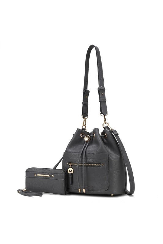 MKF Larissa Bucket Handbag with Wallet by Mia K One Size by MKF Collection by Mia K | Fleurcouture