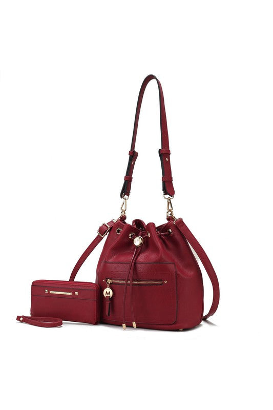 MKF Larissa Bucket Handbag with Wallet by Mia K One Size by MKF Collection by Mia K | Fleurcouture