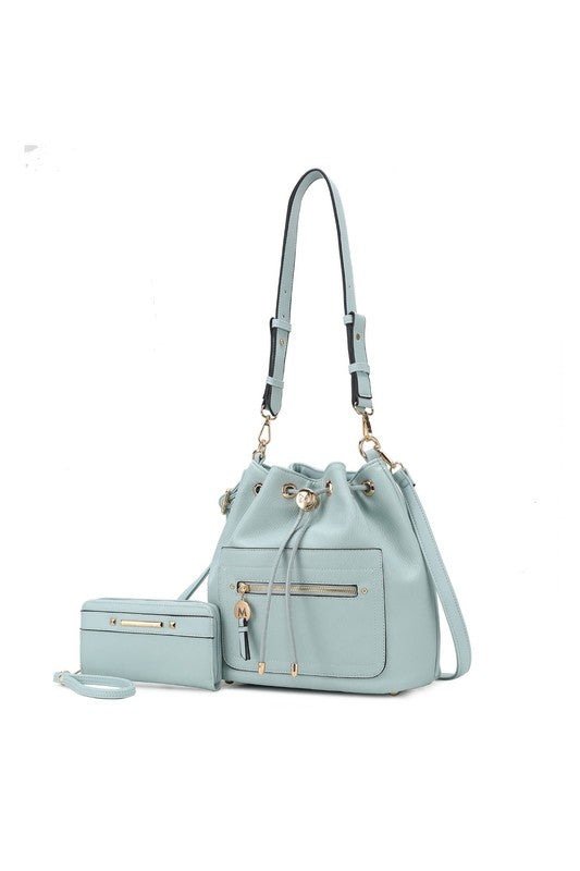 MKF Larissa Bucket Handbag with Wallet by Mia K One Size by MKF Collection by Mia K | Fleurcouture