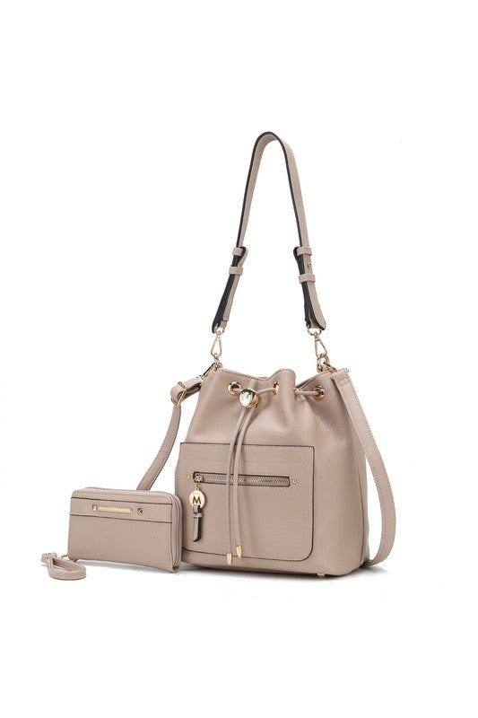 MKF Larissa Bucket Handbag with Wallet by Mia K One Size by MKF Collection by Mia K | Fleurcouture