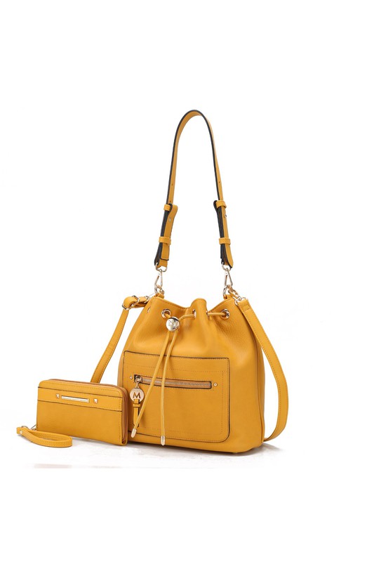 MKF Larissa Bucket Handbag with Wallet by Mia K One Size by MKF Collection by Mia K | Fleurcouture