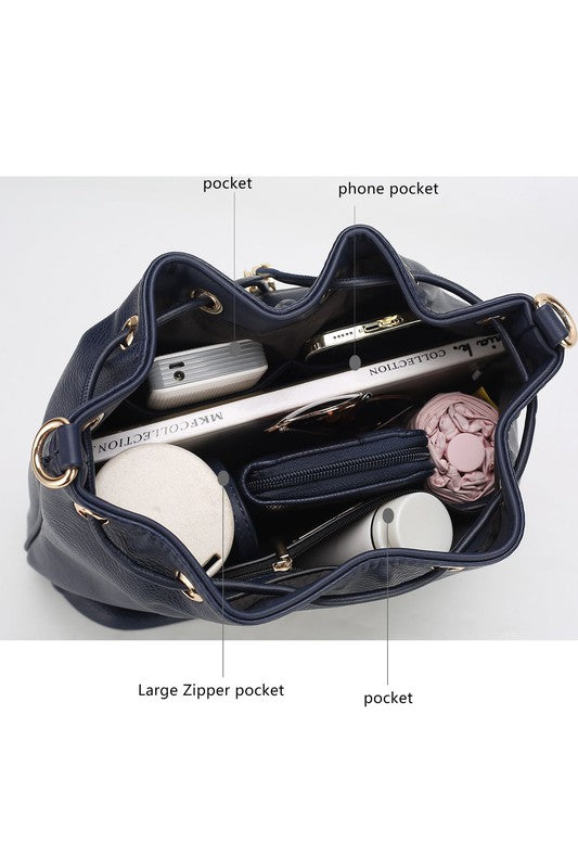 MKF Larissa Bucket Handbag with Wallet by Mia K One Size by MKF Collection by Mia K | Fleurcouture