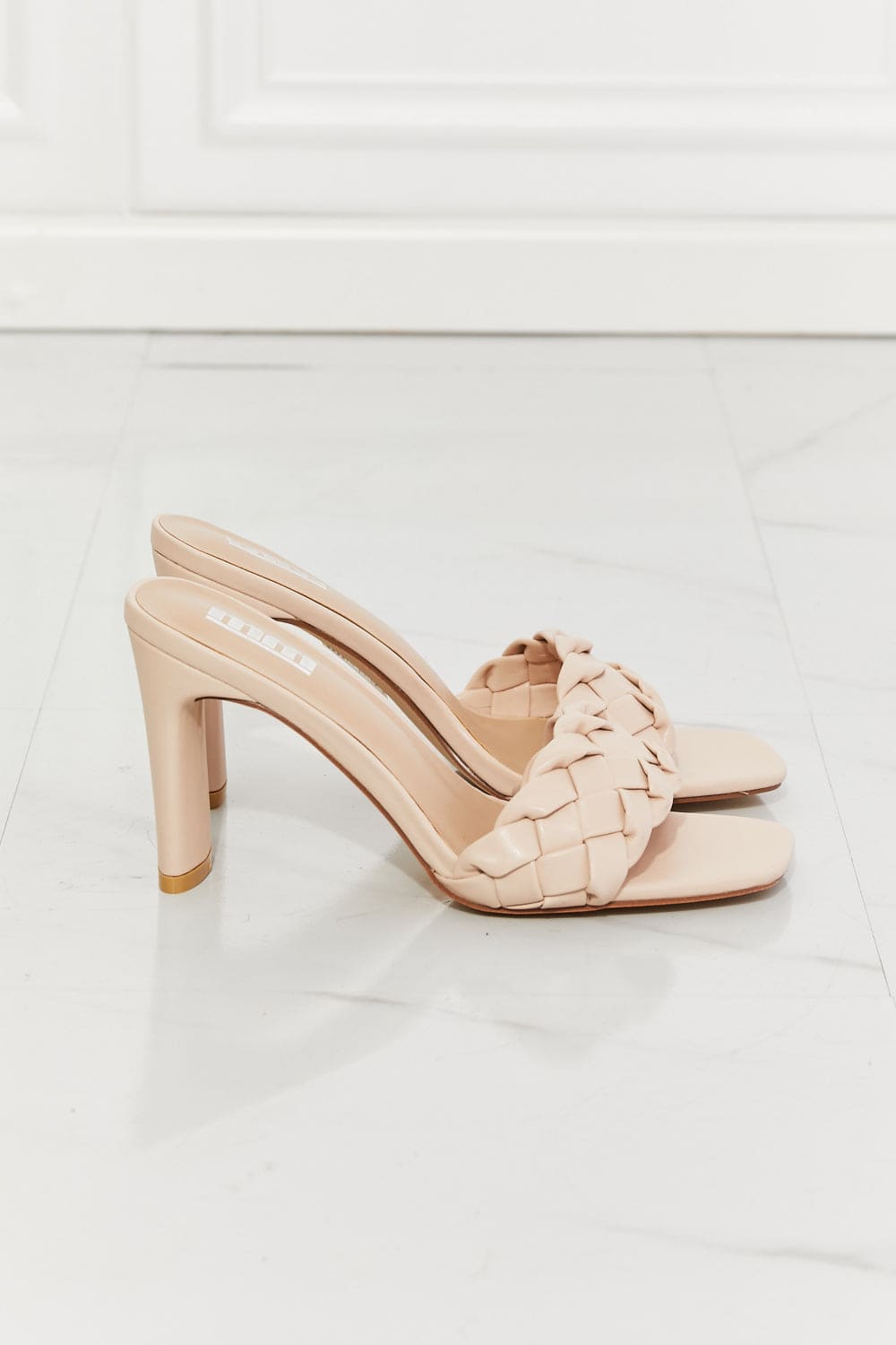 MMShoes Top of the World Braided Block Heel Sandals in Beige Beige by Trendsi | Fleurcouture