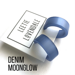 Moonglow Clara Hoop Earrings Denim MG Wide Classic Hoops by Leetie Lovendale | Fleurcouture