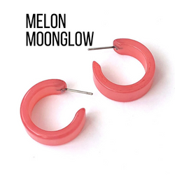 Moonglow Clara Hoop Earrings Melon MG Wide Classic Hoops by Leetie Lovendale | Fleurcouture