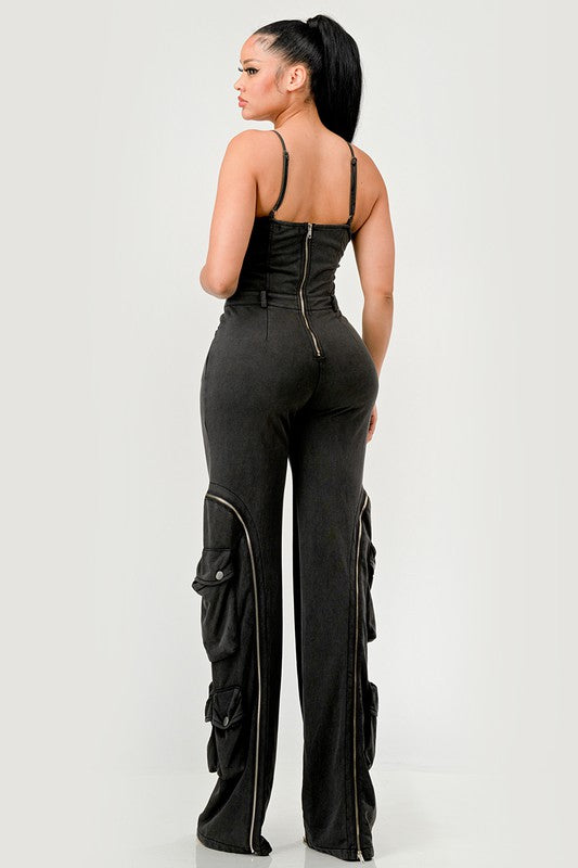 Moto Mystique Jumpsuit BLACK by Athina | Fleurcouture