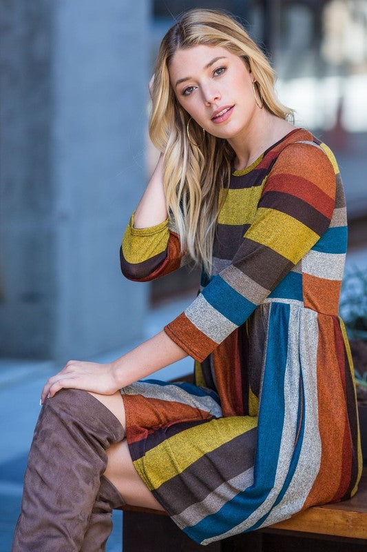 Multi Color Mini Dress by EG fashion | Fleurcouture