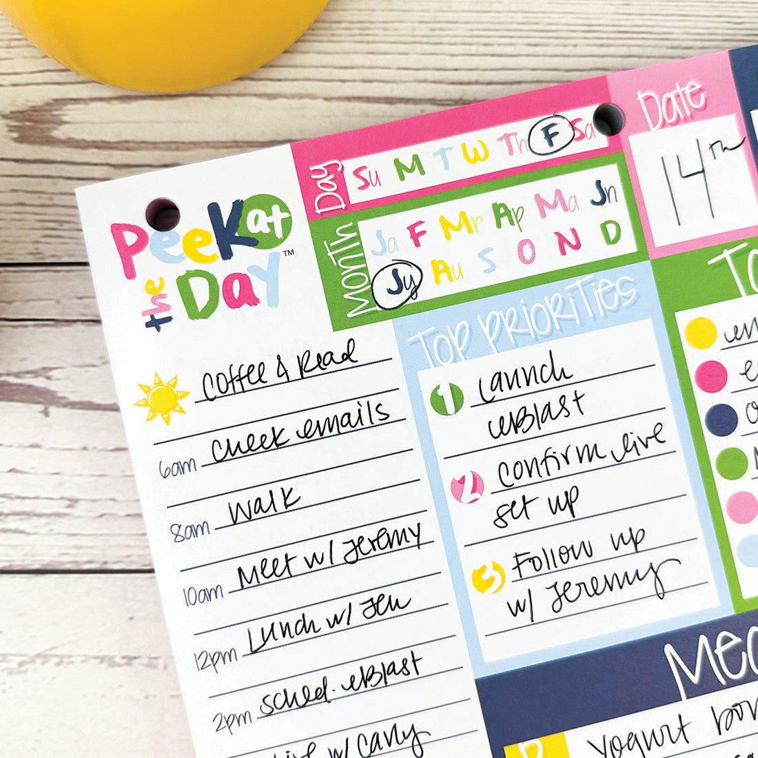 NEW! Peek at the Day™ Daily Planner Pad | All Bright & Cheery Pads by DAS | Fleurcouture
