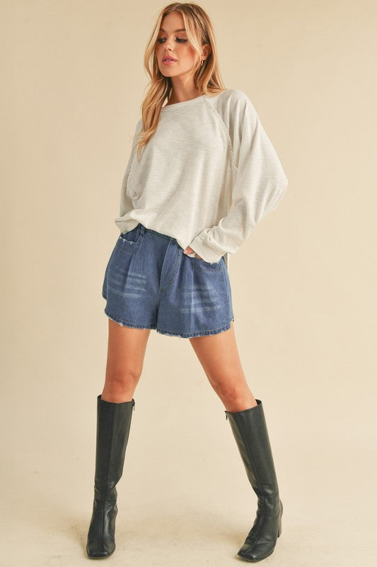 Niccola Denim Shorts DENIM S by Aemi + Co | Fleurcouture