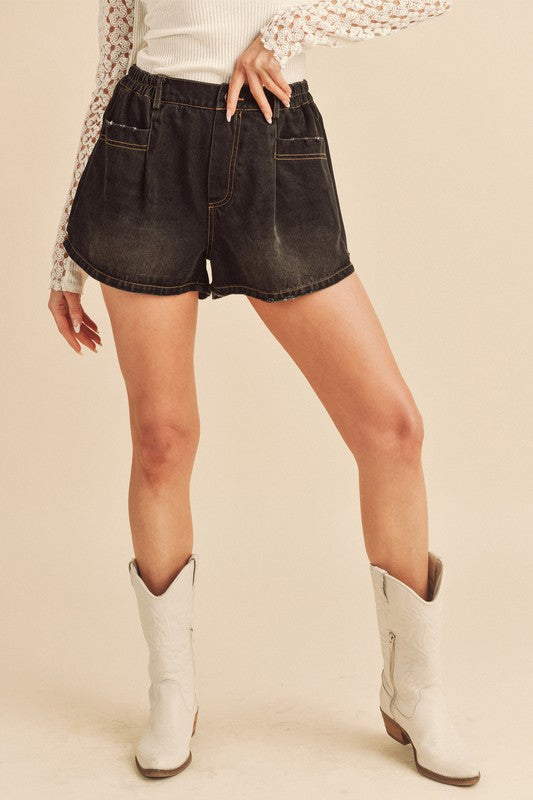Niccola Denim Shorts DENIM S by Aemi + Co | Fleurcouture