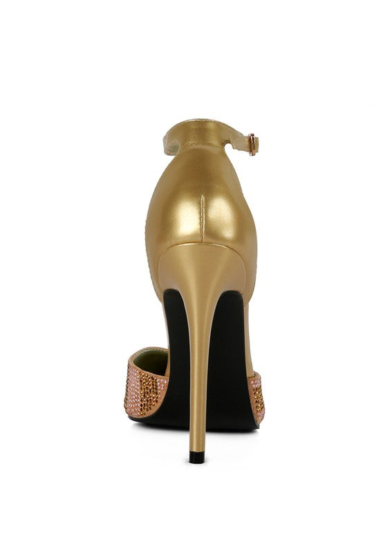 NOBLES High Heeled Patent Diamante Sandals by Rag Company | Fleurcouture