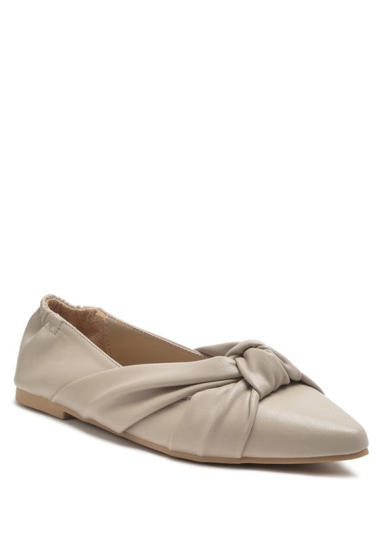 Norma Knot Detail Elasticated Ballet Flats Grey 5 by Rag Company | Fleurcouture