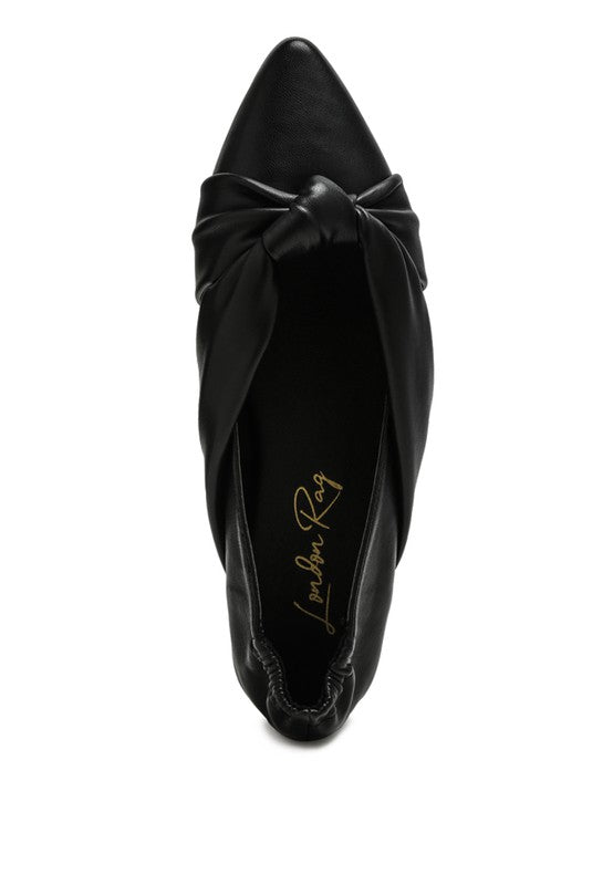 Norma Knot Detail Elasticated Ballet Flats by Rag Company | Fleurcouture