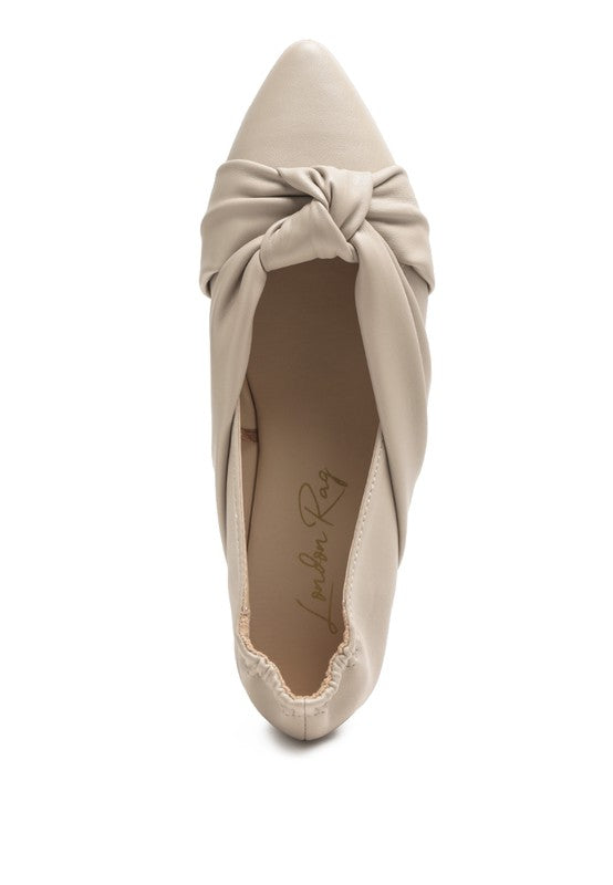 Norma Knot Detail Elasticated Ballet Flats by Rag Company | Fleurcouture