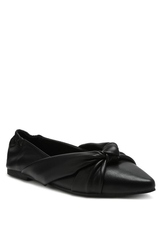 Norma Knot Detail Elasticated Ballet Flats by Rag Company | Fleurcouture