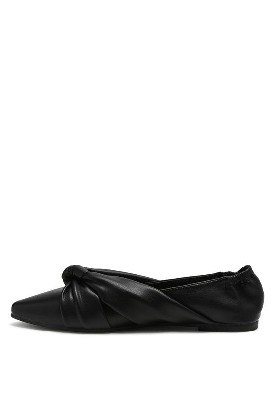 Norma Knot Detail Elasticated Ballet Flats by Rag Company | Fleurcouture