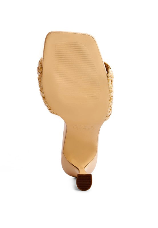 Ny Tour Braided Strap Heeled Sandals by Rag Company | Fleurcouture